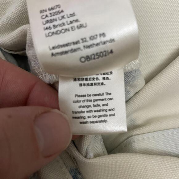 Pilcro Pants Womens 28 Cream Blue Rust Tie Dye The Wanderer Button Fly Utility - Picture 11 of 16